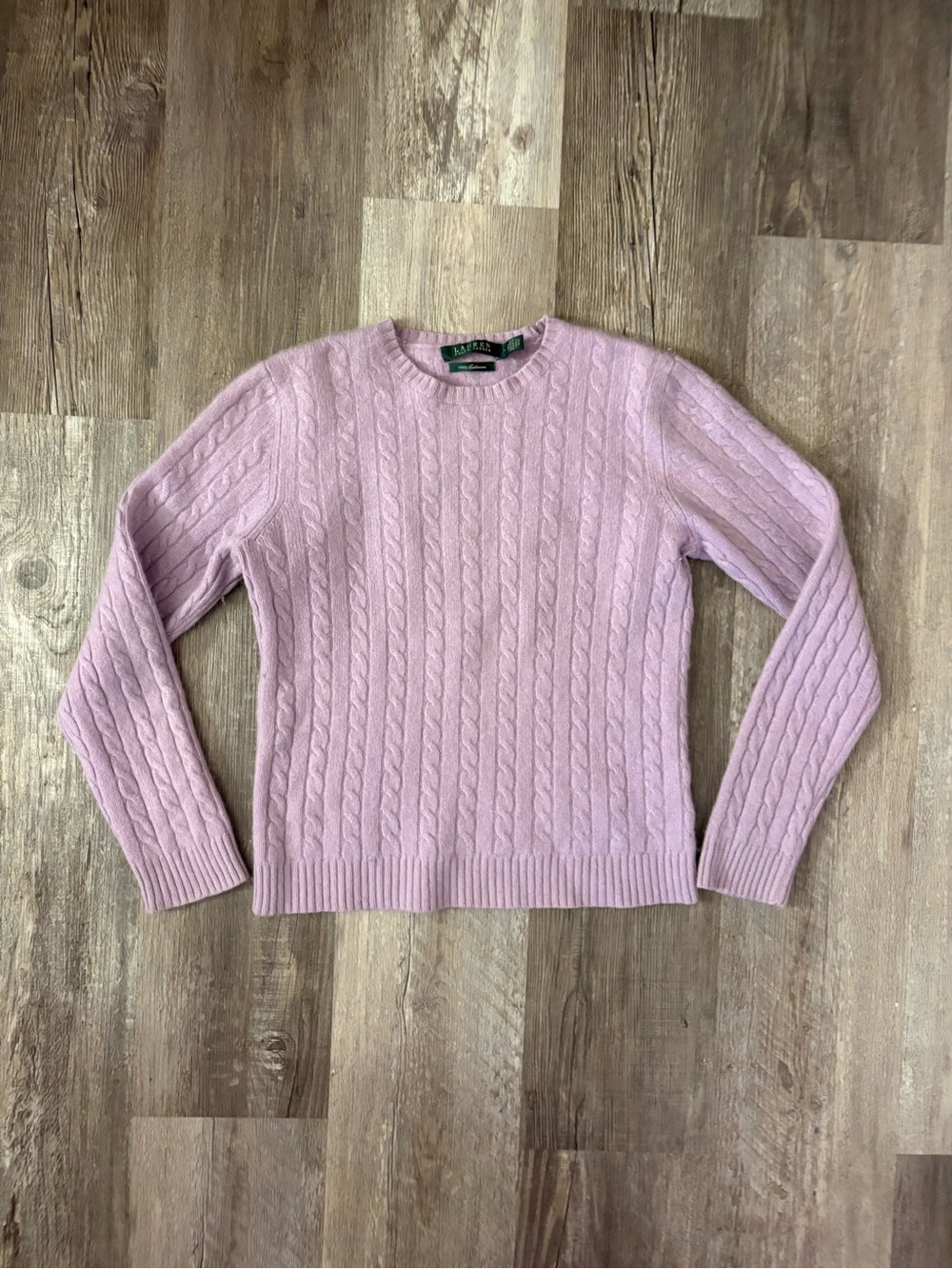 Ralph Lauren Cable Knit Crewneck Sweater - Pale Pink